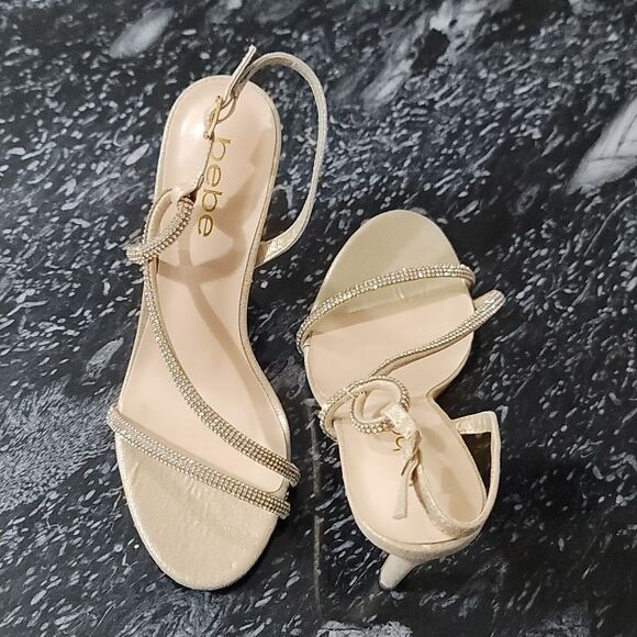 BRAND NEW BEBE STRAPPY HIGH HEEL STILETTOS RHINESTONES STRAP SANDAL - Picture 4 of 13